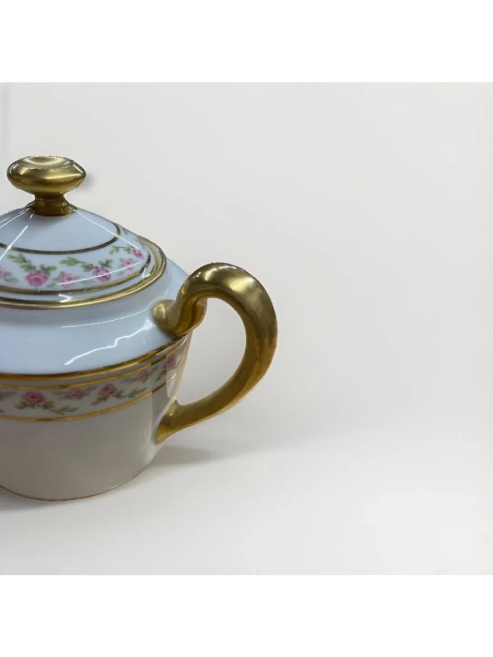 Antique Limoges W.G. & Co William Guerin Teapot Pink Roses Gold Trim France